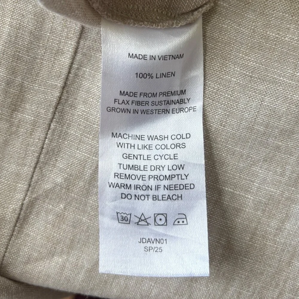 QUINCE Womens Flax 100% European Linen Tapered Ankle Pants Sz Large Elastic Wais - Picture 11 of 11